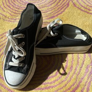 Black and White Canvas Sneakers